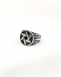 Anillo Estrella de David Menorá Plata de Ley 925 Anillo para Hombres Joyería Judía Judaica - Imagen 1 de 9
