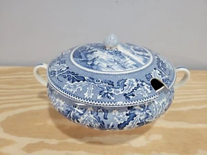 Mesa y tapa azul Johnson Brothers Historic America - Imagen 1 de 9