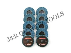 10 PC VCT TOOLS 2" R-LOCK SANDING FLAP DISCS ZIRCONIA 120 GRIT - Picture 1 of 1