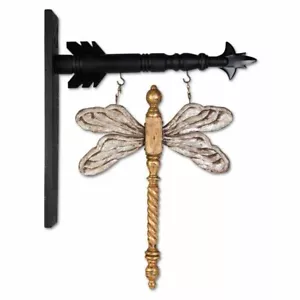 Hanging Dragonfly Silver and Gold Arrow Replacement Sign Decoration - Picture 1 of 2