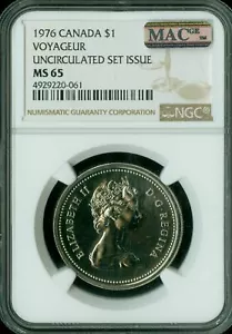 1976 Detached Jewel CANADA $1 DOLLAR NGC MS65 PQ MAC MAKELLOS * - Bild 1 von 2
