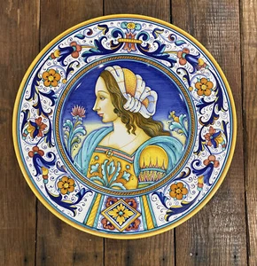 DERUTA Pottery GIALLETTI PIMPINELLI Renaissance Portraits Selena 16.5 INCHES - Picture 1 of 8
