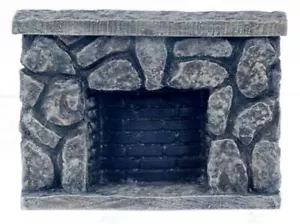 Melody Jane Dolls House Miniature Furniture Resin Grey Fieldstone Fireplace - Picture 1 of 8