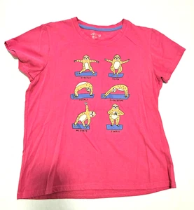 BCG Sloth Yoga Girl's Short Sleeve T-shirt, Size XL (16) Pink - Picture 1 of 8