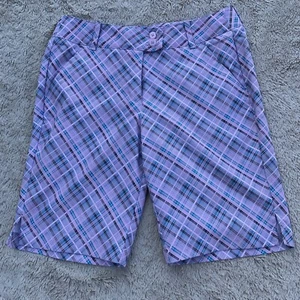 Great Womens CALLAWAY Opti-dri Moisture Wicking Golf Shorts 6 Pink  Blue Plaid - Picture 1 of 7