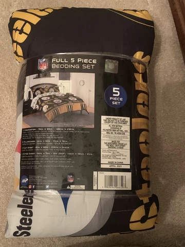 Pittsburgh Steelers 5 Piece Full Comforter Set Bed in a Bag FREE SHIPPING! Cover