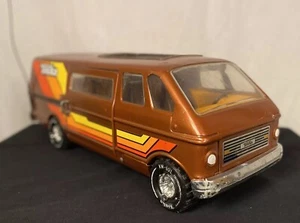 Vintage Tonka Custom Camper Van 3985 Sliding Door Pressed Steel Brown 1970s RARE - Picture 1 of 12