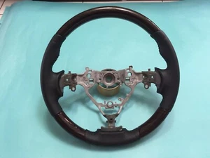 Dark Wood Steering Wheel With Black Leather For Toyota Harrier 60 Camry AVV50 - Picture 1 of 6