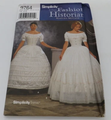 Simplicity Costume Dress Pattern 9764 The Fashion Historian Martha McCain Uncut - Image 1 of 4