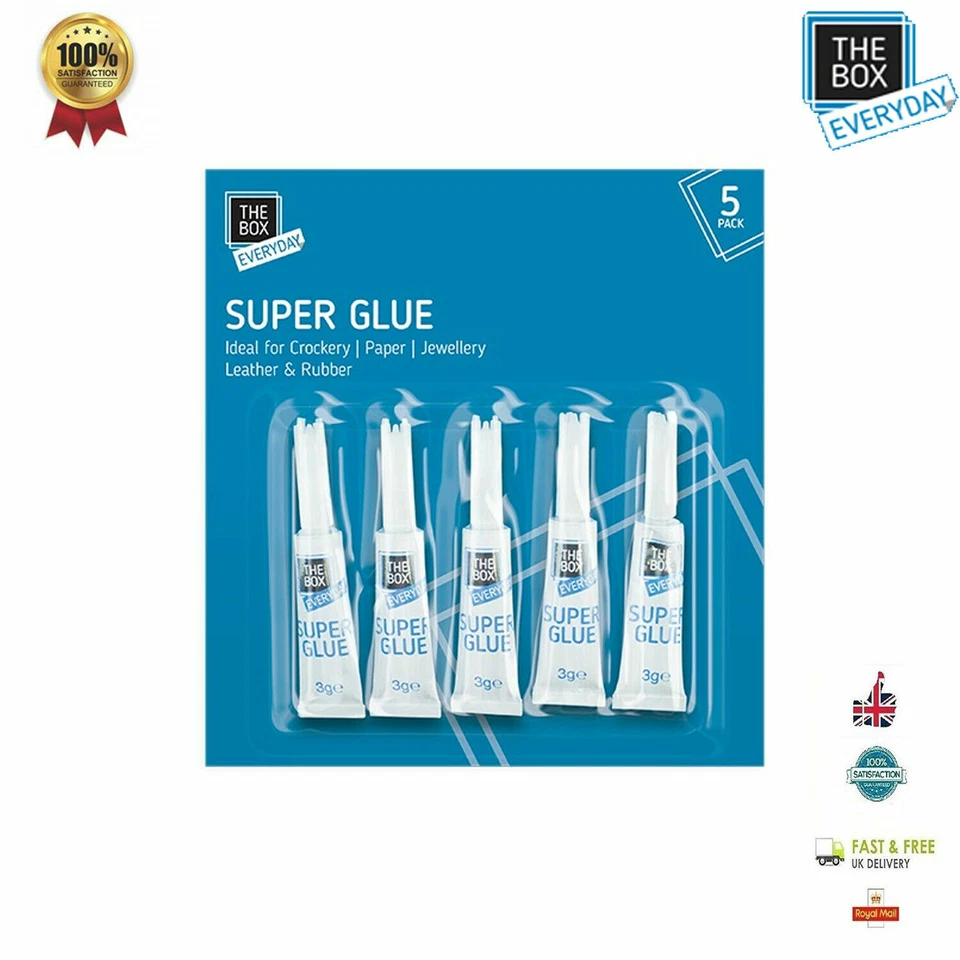 THE BOX EVERYDAY Super Glue Superglue Universal Glass All Plastics Adhesive Bond UK