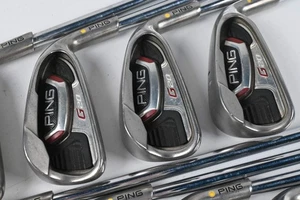 Ping G20 Irons / 4-PW+SW / Yellow Dot / Regular Flex Ping CFS Shafts - Picture 1 of 7