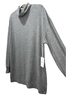 Suéter Pulôver Longo Nordstrom Tamanho GRANDE 12" Fenda Lateral Gola Alta Relaxado NOVO - Imagem 1 de 4