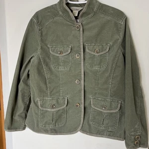 Vintage LL Bean Corduroy Jacket Womens XL Sage Green Casual Outdoors Classic - Picture 1 of 6