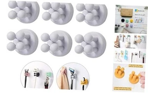 6Pcs Toothbrush Holders for Bathrooms - Self-Adhesive Wall Mount to Mirror - Picture 1 of 7