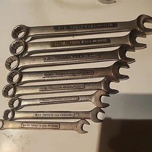 Vintage Craftsman8Pc VA and VV Standard Combination Wrench 11/ 32 to 3/4 inUSA - Picture 1 of 3