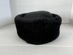 frr Lammfell/Lamm schwarz Pillbox Hut Größe Large - Bild 1 von 6