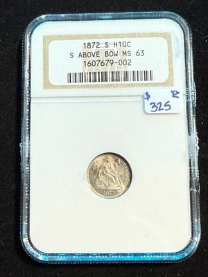 1872 S SEATED LIBERTY HALF S ABOVE BOW ANACS MS 63 002 - Image 1 of 4