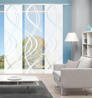 3er-Set Flächenvorhang,blickdicht/transparent,JOANNA,Höhe 245cm, mit Zubehör WFI - Bild 1 von 3