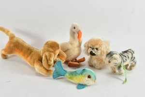 N46L38- Steiff Vintage Stofftiere ua Katze Fisch Dackel - Bild 1 von 12