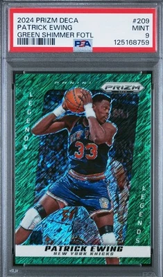 Panini Prizm Deca #209 Patrick Ewing Green Shimmer Footl 6/12 PSA 9 SSP  Foto 1 de 2