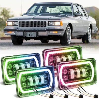 4PCS 4x6" LED Headlights Hi/Lo Sealed Beam w/DRL For 1977-1986 Chevrolet Caprice - Image 1 of 4