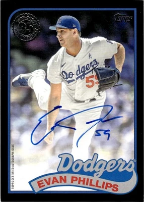 2024 Topps 1989 Baseball 35th AUTO Evan Phillips Auto 110/199 Los Angeles - Image 1 of 2
