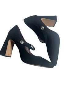 Kate Spade Damenschuhe Größe 6,5 B schwarz Samt Mary Jane Absätze Strass süß - Bild 1 von 21