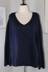 Gap Speckled Shaker Stitch V-Neck Sweater Damen XL, Farbe: Navy Uniform - Bild 1 von 9