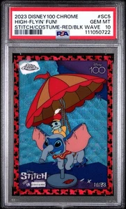 2023 Topps Chrome Disney 100 #SC-5 Stitch in Costume Red Black Wave /28 PSA 10 - Picture 1 of 3