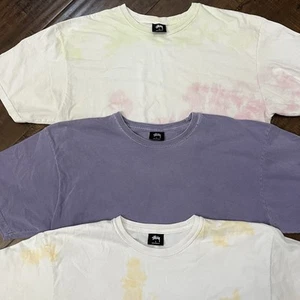 SET BESTEHEND AUS 3 STUSSY Blanko Batik T-Shirts Herren Large Vintage - Bild 1 von 5