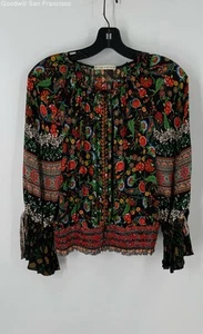 Alice + Olivia Multicolor Floral Long Sleeve Tie Neck Casual Womens Blouse Top - Picture 1 of 4
