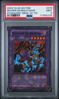 2003 Yu-Gi-Oh! Reaper On The Nightmare Pharaonic Guardian PGD 1st Ed Super PSA 9 - Image 1 of 2