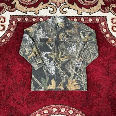 Cabelas Y2K Mossy Oak Break Up Hunting Camo Button Up Shirt Youth Size XL - Image 1 of 4