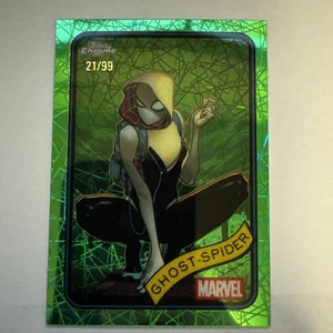 2025 Topps Chrome Marvel GHOST-SPIDER #29 Hulk Green Lazer Refractor /99 - Picture 1 of 2