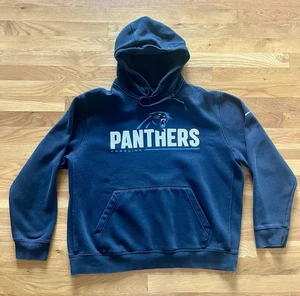 Felpa con cappuccio Nike Carolina Panthers nera vintage taglia XL - Foto 1 di 8