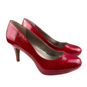 Alfani Step N Flex Madyson Pumps Size 7 M Red Faux Patent Leather Stiletto Heels - Picture 1 of 11