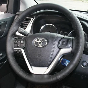 Hand-Sewing Black PU Leather Steering Wheel Covers Wrap For Toyota Sienna 15-19 - Picture 1 of 13