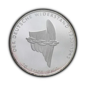 GERMANY. 1994, 10 Mark, Silver, A - Resistance, Chained Wings Proof, Berlin 1 - Picture 1 of 3