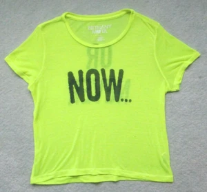 Bethany Mota Neon Fluorescent Yellow Sheer Shirt Top ~ Now...Or Never ~ Size M - Picture 1 of 23