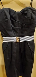 Marineblaues trägerloses Kleid Größe 5 - Bild 1 von 4