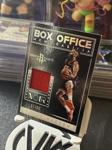 /99 SSP JAMES HARDEN 2018-19 Panini NOIR Box Office GAME WORN Holo #BX-JHD 76ERS