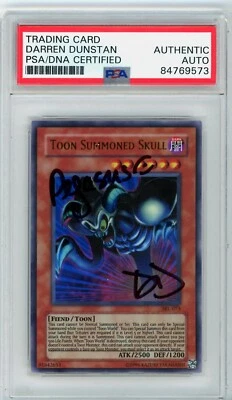 PSA Signed Darren Dunstan Yu-Gi-Oh! TCG Toon Summoned Skull Spell Ruler SRL-073 - Image 1 of 2