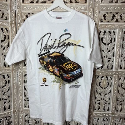 纳斯卡衬衫男女通用 L 白色赛车 David Ragan UPS Roush Fenway Chase 正品 — 第 1/4 张图片