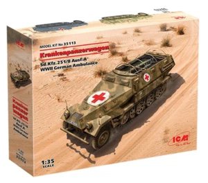 Ambulancia alemana Sd.Kfz.251/8 Ausf.A 'Krankenpanzerwagen' Segunda Guerra Mundial 1:35 ICM 35113 - Imagen 1 de 17