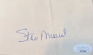 Stan Musial Autographed 3x5 Signed Index Card JSA COA - Picture 1 of 2