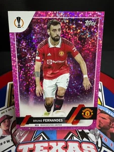 2022-23 Topps Chrome UEFA Club Competitions Bruno Fernandes Pink Sparkle Foil #8 - Picture 1 of 2