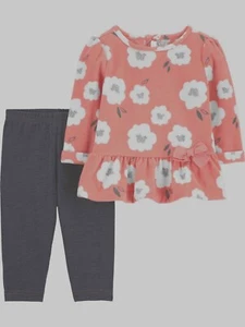 Juego de 2 piezas Child of Mine hecho por Carter's Infant Girls - rosa floral, 12 meses - Imagen 1 de 2
