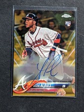 2018 TOPPS CHROME OZZIE ALBIES GOLD REFRACTOR /50 ROOKIE AUTOGRAPH, RC 
