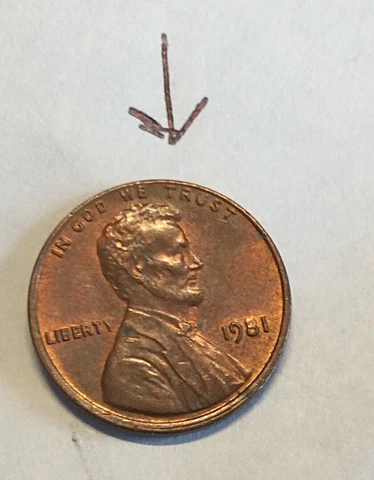 1981 P Lincoln Memorial Penny Obverse Slightly Off-Center Circulated As Shown Cover