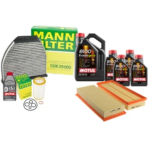 Mann Filters Motul 9L 8100 XCess Gen 2 5W-40 Engine Oil Change Kit For W204 C207 - Picture 1 of 1